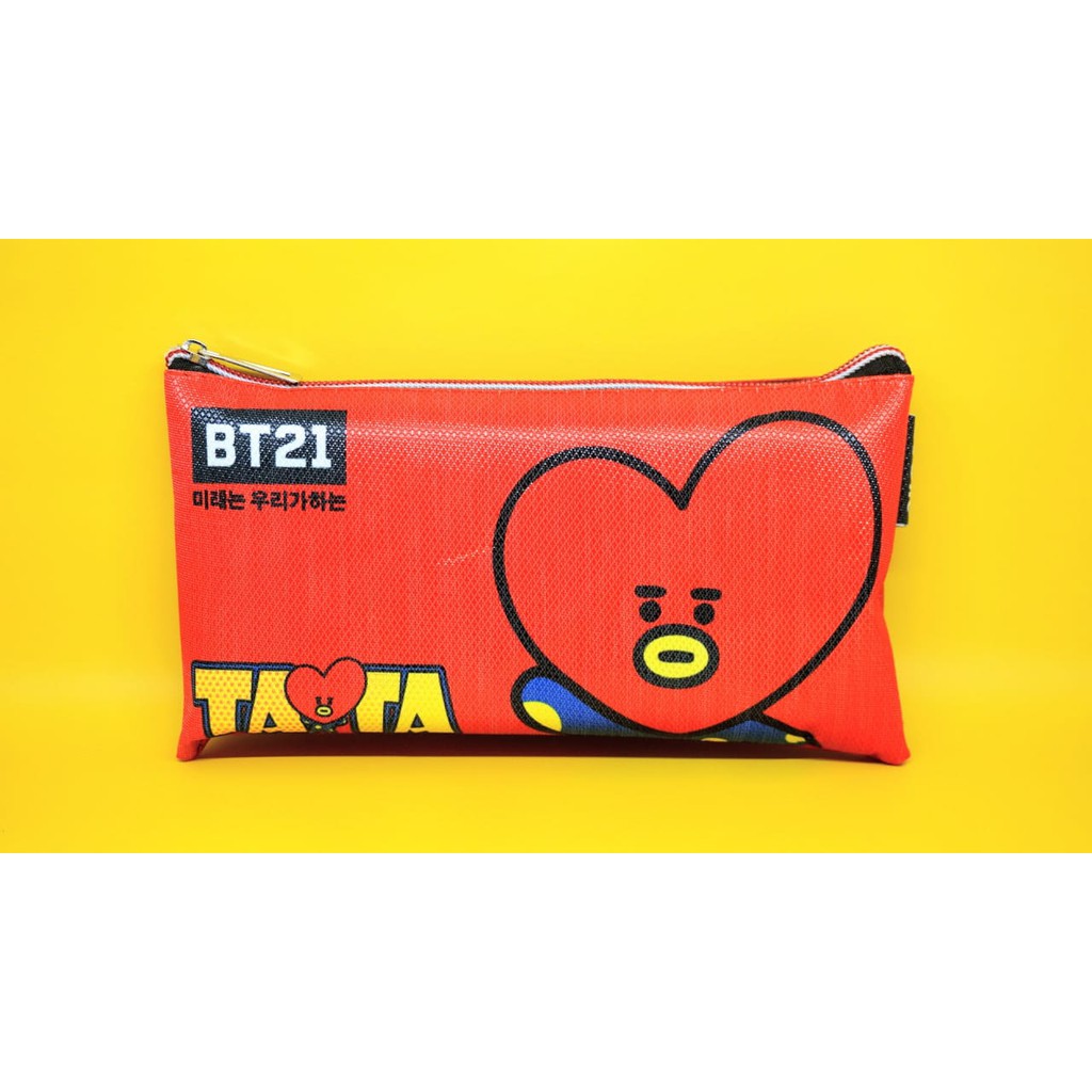 KOTAK PENSIL BT21 KANVAS TEMPAT PENSIL IMPORT LUCU PENSIL BOX BANGTANBOYS BISA GROSIR TERMURAH