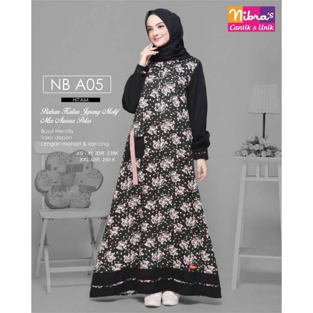 [ORIGINAL 100%] GAMIS NIBRAS NB A03 HITAM NAVY  ABU HIJAU