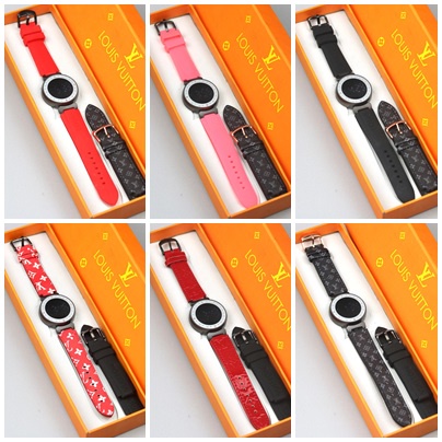 JAM TANGAN WANITACEWEK MURAH LV TALI KULIT DIGITAL FREE TALI GR55