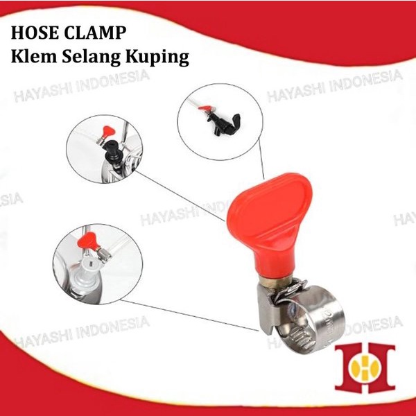 Klem Selang Pipa Kran Air LPG Penjepit Kuping Stainless Hose Clamp - 10pcs