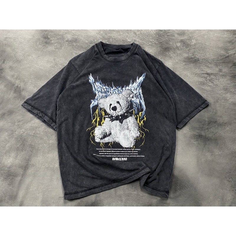 EC20 oversize 20s t-shirt wash  “thunder light bear satan”