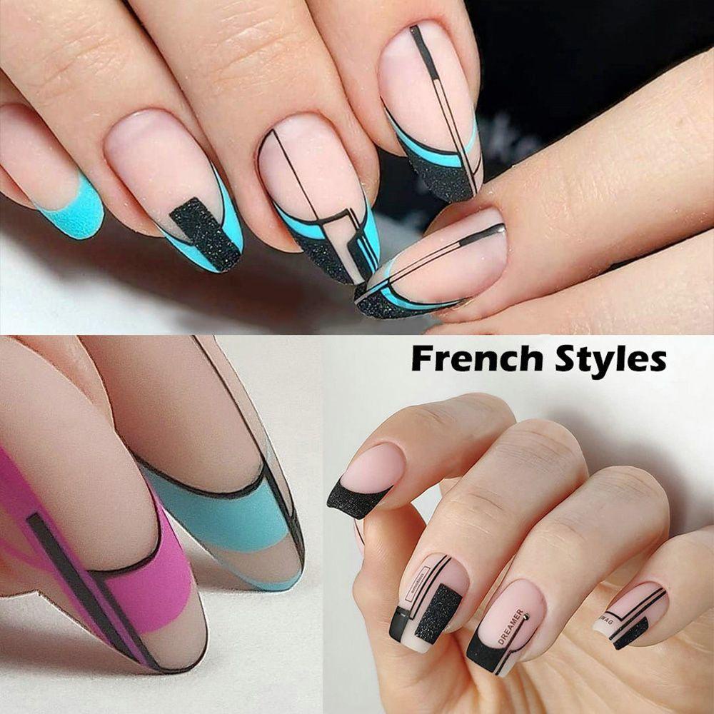 Preva Stiker Nail Art Desain Garis Dekorasi Kuku Smile French