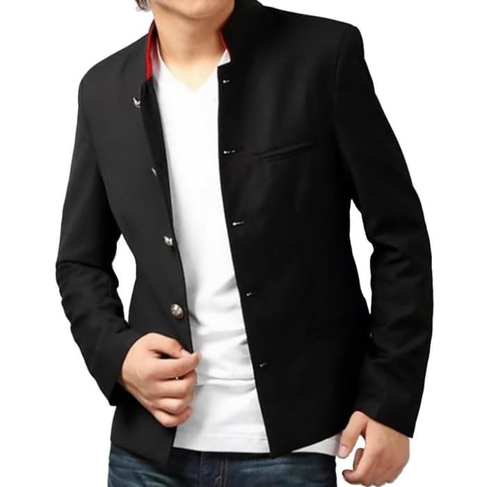 BLAZER PRIA SLIMFIT KEREN CROWSZERO BLACK SEMOI FORMAL BAHAN DRILL TEBAL TERMURAH