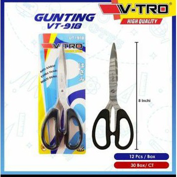 

12 pcs V-TRO 918 gunting kertas gunting serbaguna ukuran besar