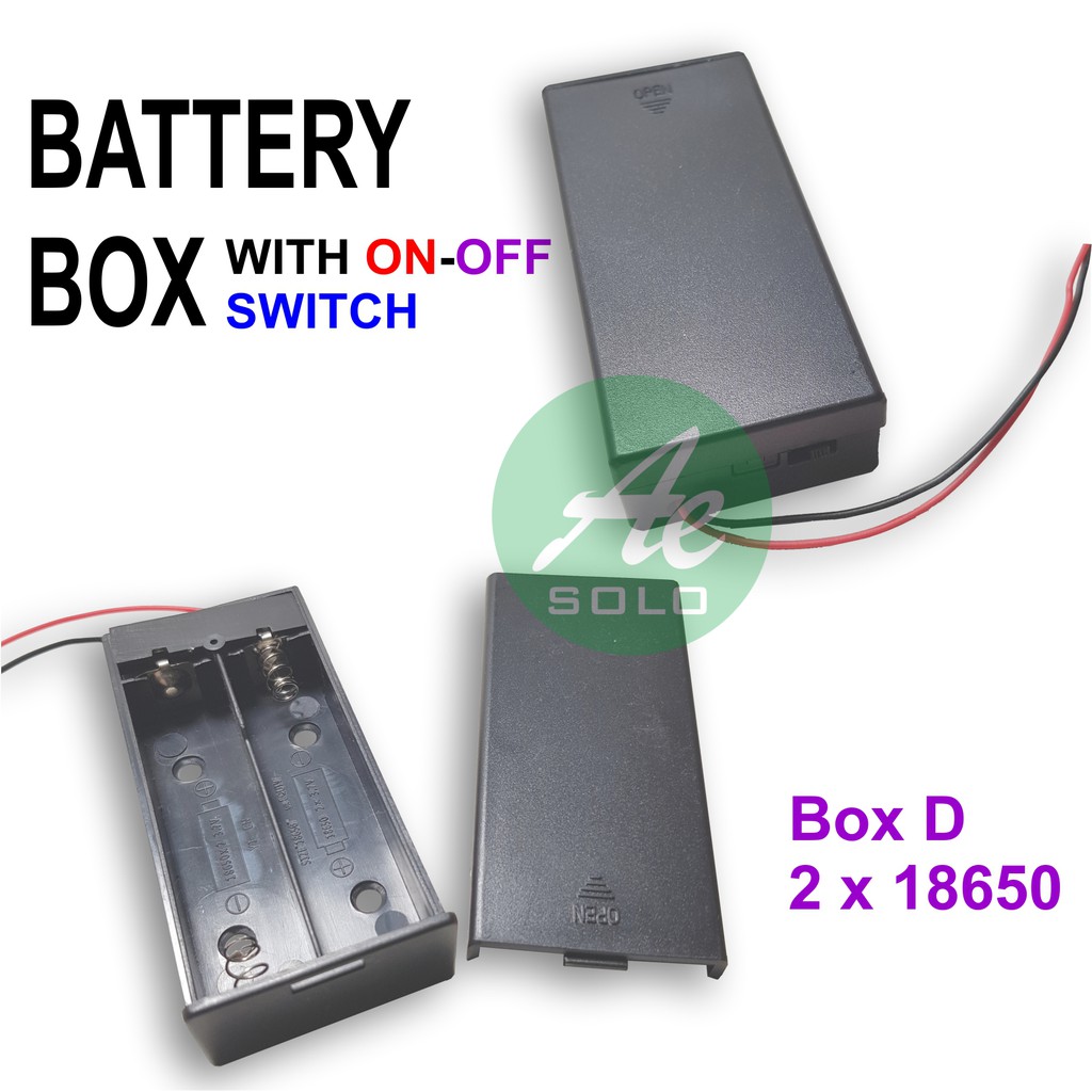 Battery Box Holder Battere Tempat Batere AA AAA 9V 18650 Switch On-Off