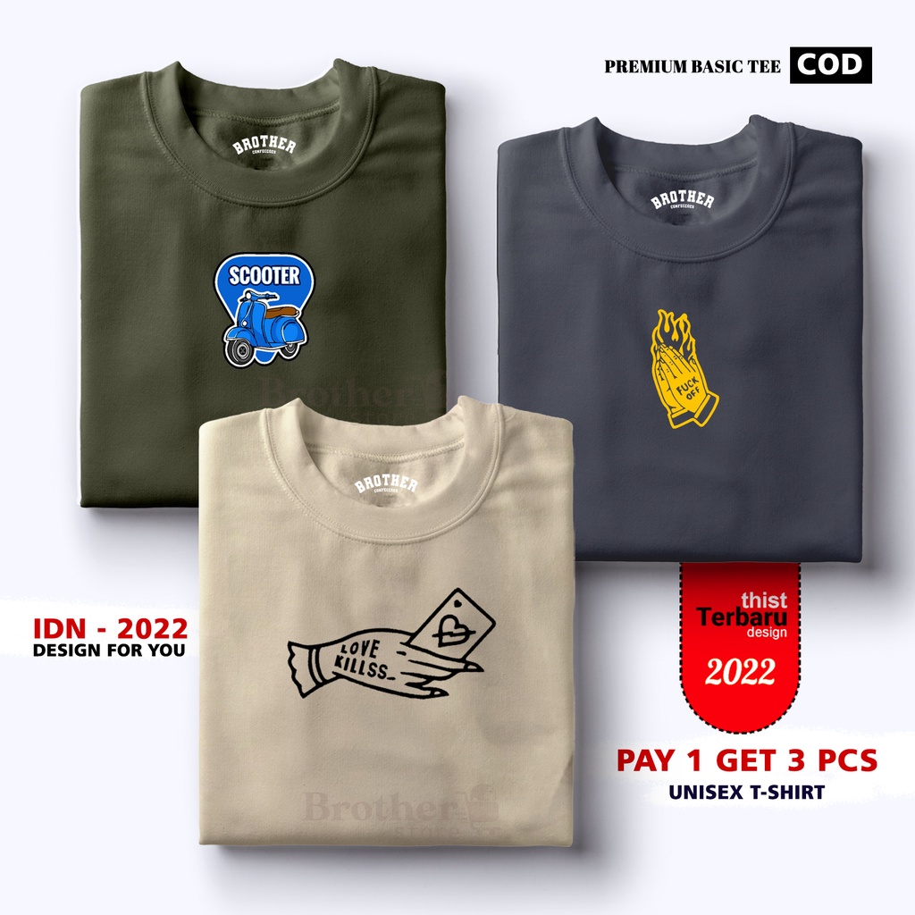 BUY 1 OR 3 PCS ( PROMO COD ) BROTHER STORE / Kaos Distro100% Catoon Combed 30s / ArticelFLS