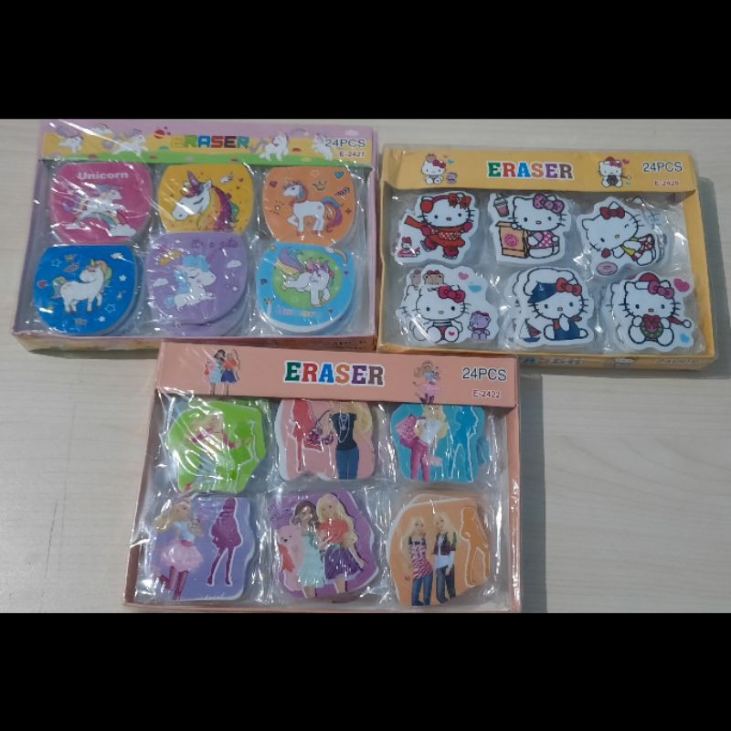 

[6 PCS] Penghapus/ stip Unicorn E 2427 Barbie E 2422 Hello Kitty E 2426 Lol 8120