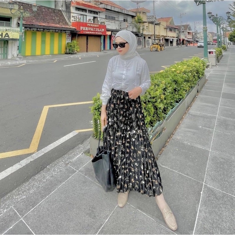 Korean Skirt- Rok Plisket Wanita Terlaris Premium Motif Aesthetic Allsize