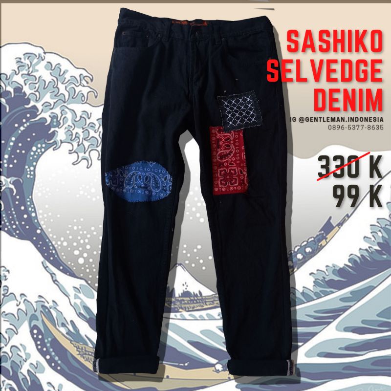 🇯🇵 (SISA SATU) Sashiko Selvedge Denim (Celana Jeans/ Slim Fit)