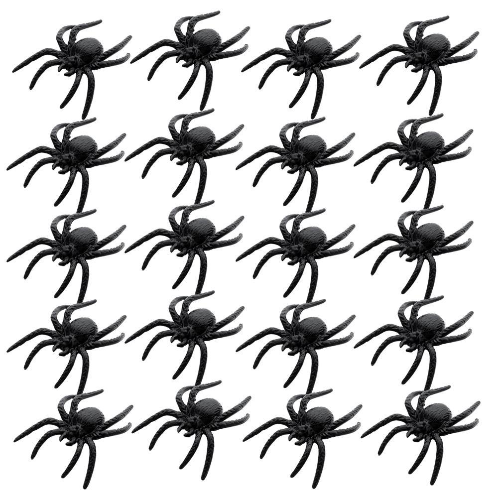 R-flower 20Pcs/Pack Plastik Spider Palsu Hitam Novelty Mainan Halloween Rumah Berhantu Prop