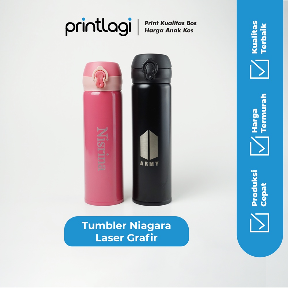 Custom Tumbler Niagara Laser Grafir/Grafir Nama/Grafir Logo/Custom - Souvenir Tumbler Niagara