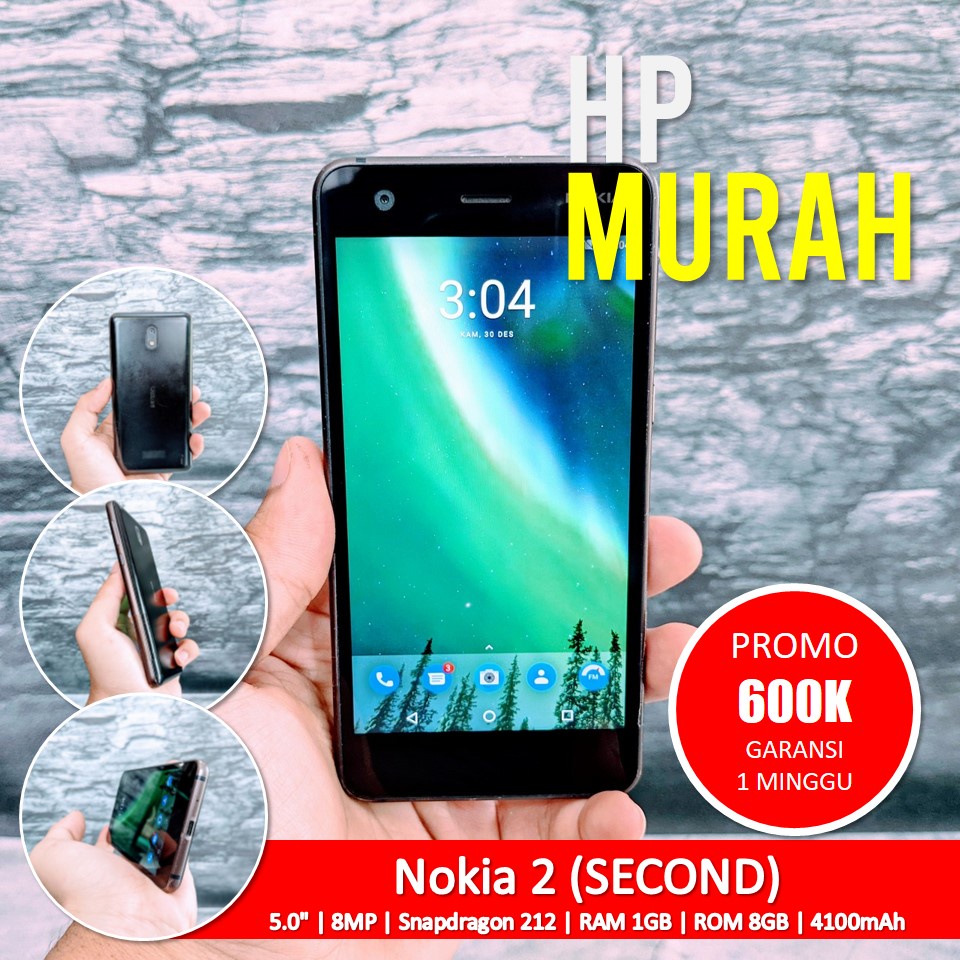 [Bisa COD] Nokia 2 4G LTE RAM 1GB ROM 8GB Second Original (Ada Minus Baca Keterangan) 