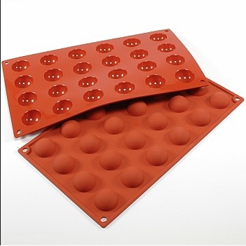 Coklat-Puding-Es-Cetakan- Silicone Dome Mould 24 11044001 / Cetakan Silikon Setengah Lingkaran