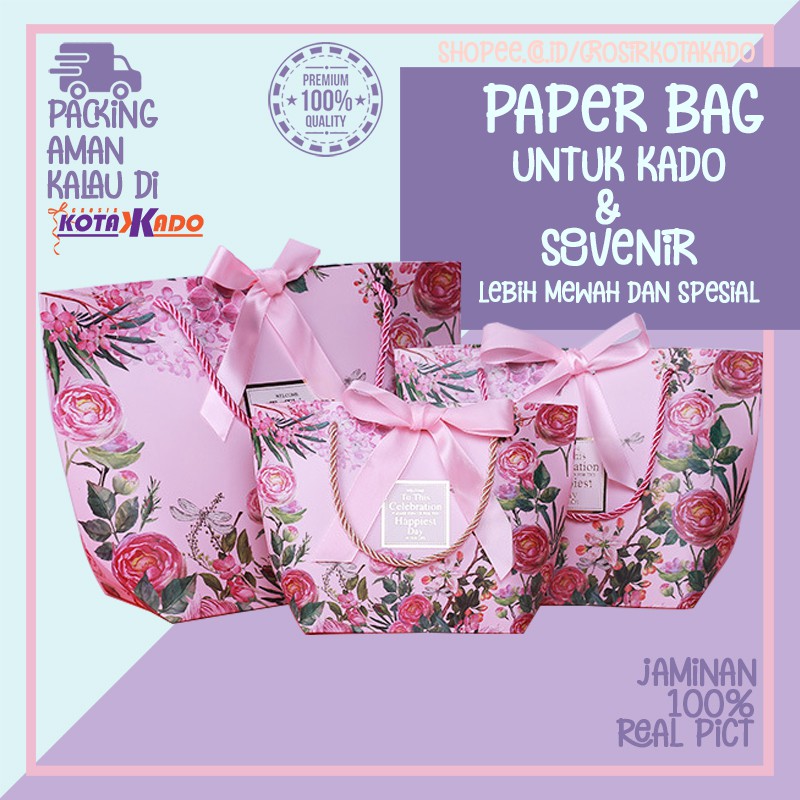 

Paper Bag Kado Tas Souvenir Paperbag Goodie Bag Bingkisan Ulang Tahun Ultah Anak Bridesmaid Mini PB7