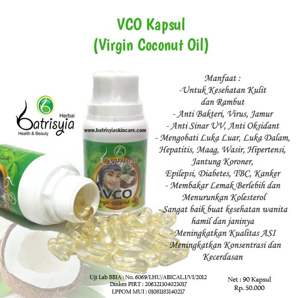 Batrisyia Virgin Coconut Oil Vco Kapsul Indonesia