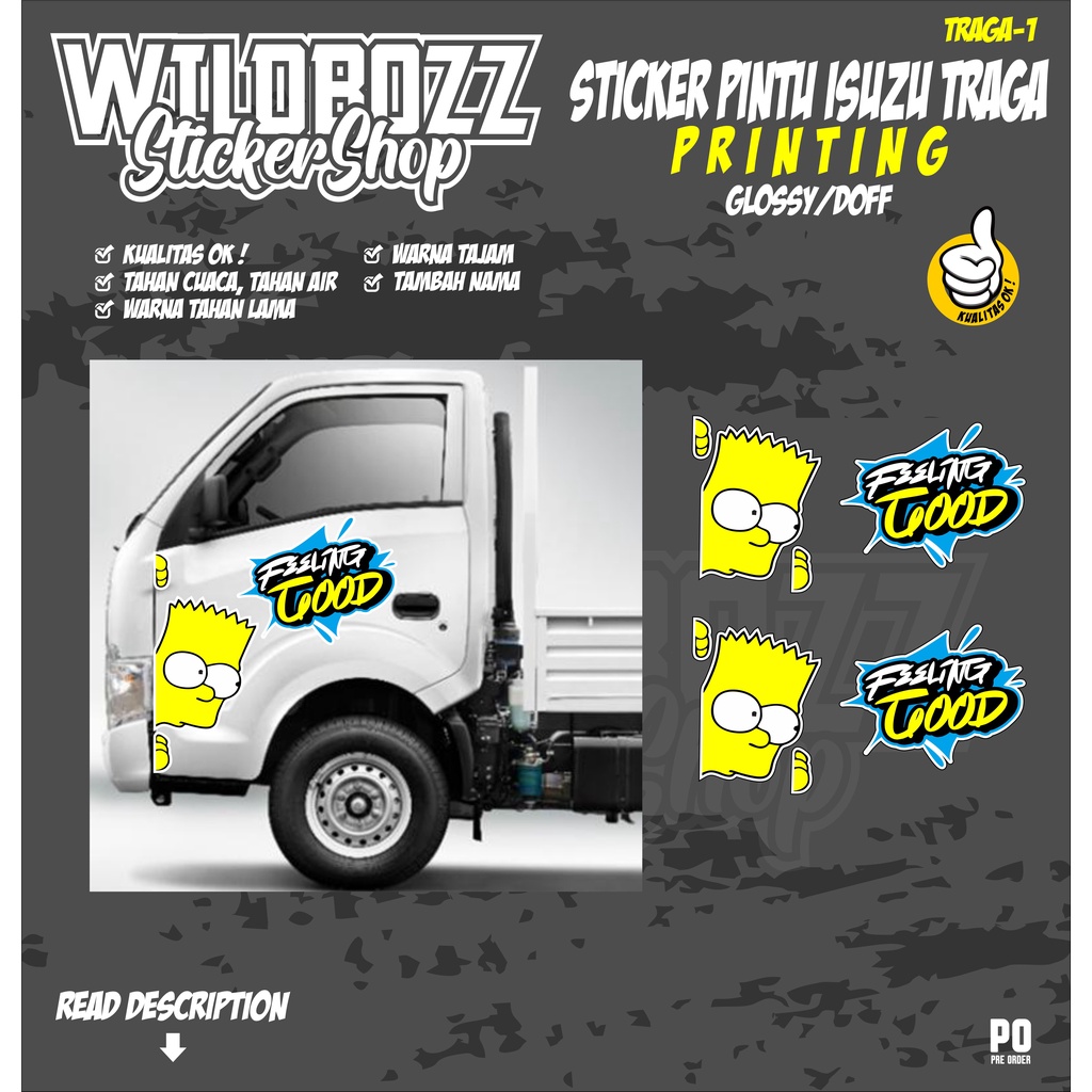 sticker printing pintu isuzu traga (traga-1) wildbozz sticker