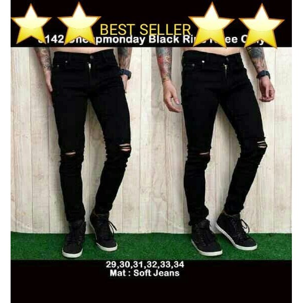 Celana Jeans Sobek-sobek | Celana Jeans Robek Pria Keren | Robek-robek