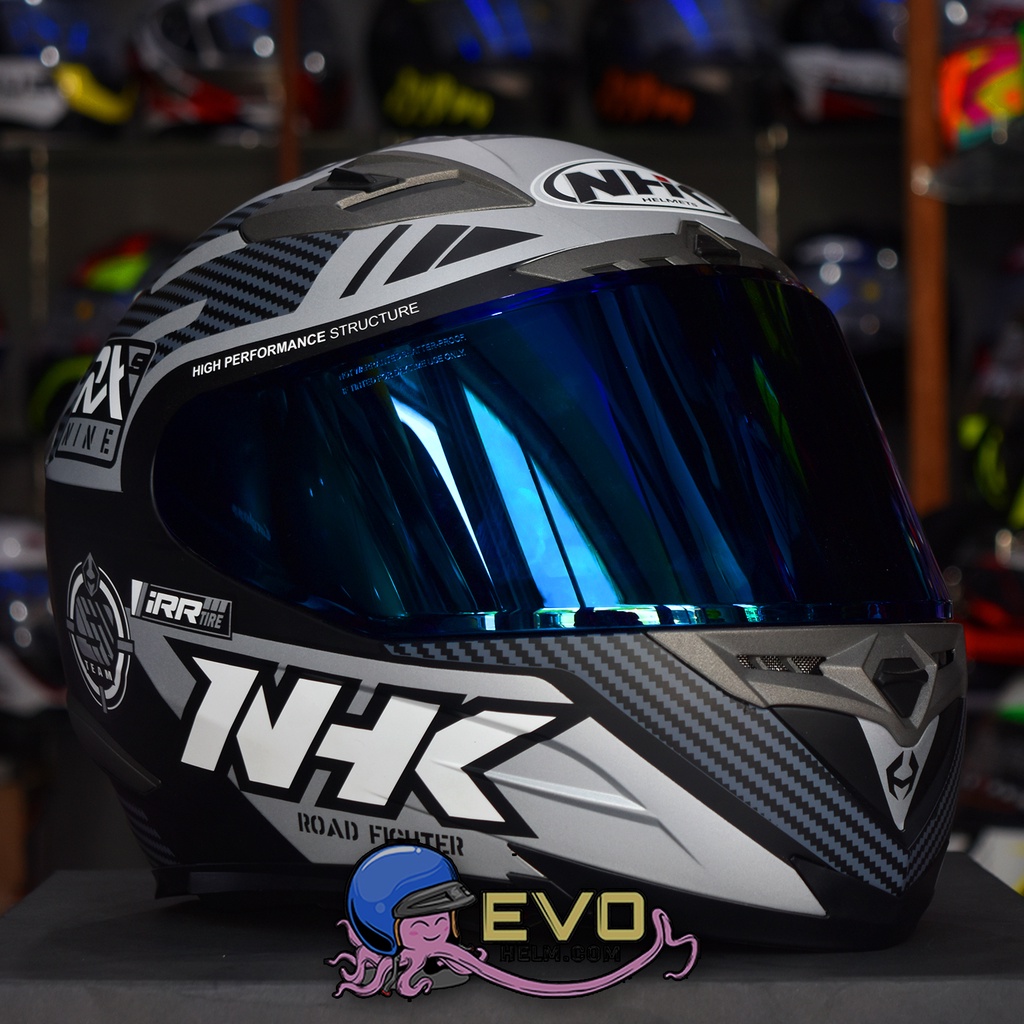 NHK RX9 RACER BLACK SILVER DOFF ORIGINAL -HELM RX9 RACER PAKET GANTENG BLACK DOFF/SILVER