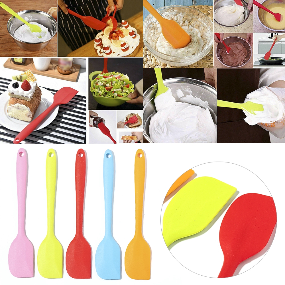 Spatula Bahan Silikon Warna Acak Untuk Mengaduk Telur