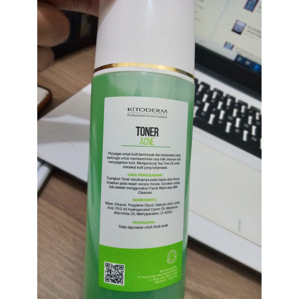 KITODERM TONER ACNE HIJAU | KD ACNE TONER HIJAU - TONER KULIT BERJERAWAT BPOM