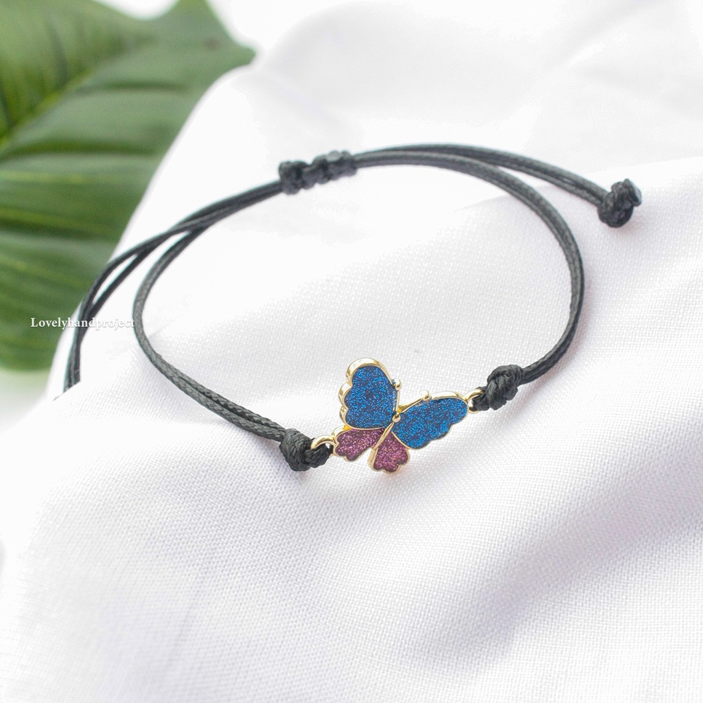 Gelang Kupu Kupu Love Nevertheless bracelet Butterfly DIY Yu na bi Tali VIntage Korea Persahabatan