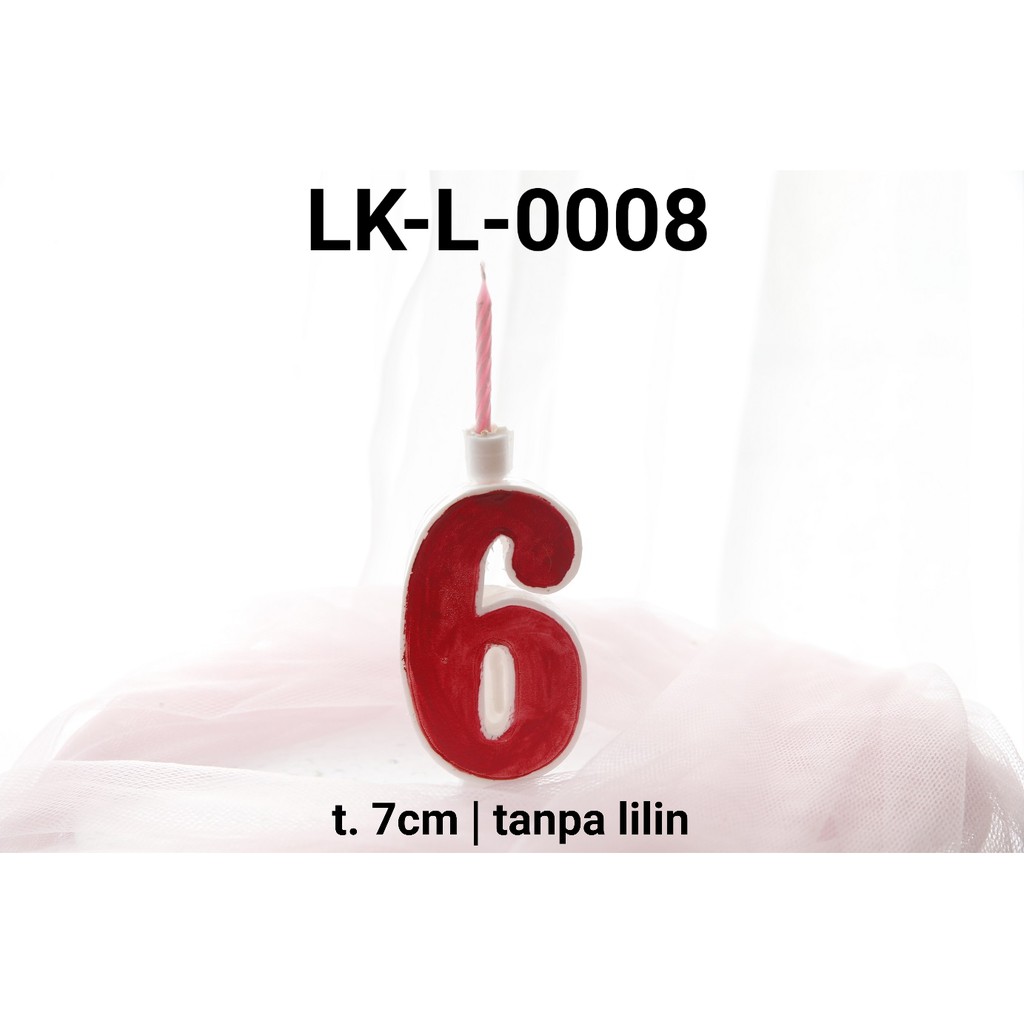 LK-L-0008 Tempat lilin plastik lokal angka 6 enam yamama baking