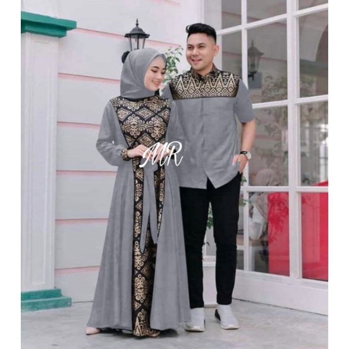 CP IRWANSYAH BATIK, COUPLE PASANGAN, MOSCREPE PRADA, GAMIS HIJAB MUSLIM, MAXY DRESS, 4 UKURAN