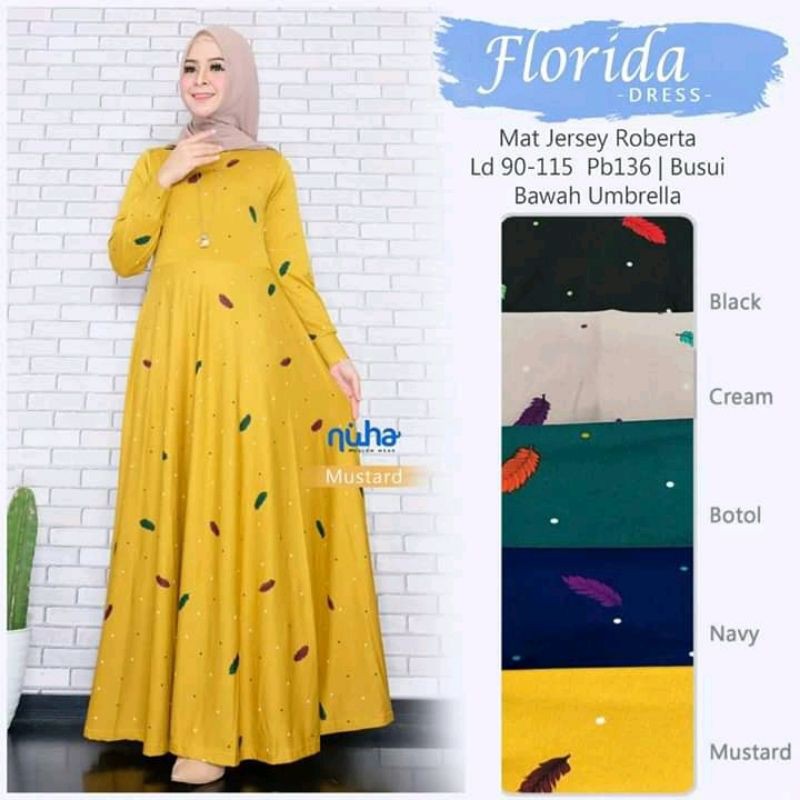 Florida dress, bahan jersey roberta, busui, bawah umbrella
