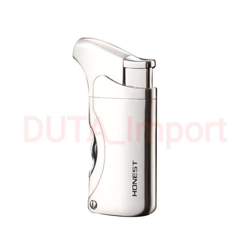 Honest Single Jet Flame double Punch Hole Lighter / Korek Api 1 Jet Crutu Isi Ulang Original Import