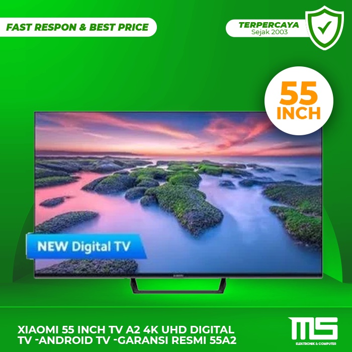 Xiaomi 55 Inch TV A2 4K UHD Digital TV -Android TV -Garansi Resmi 55A2