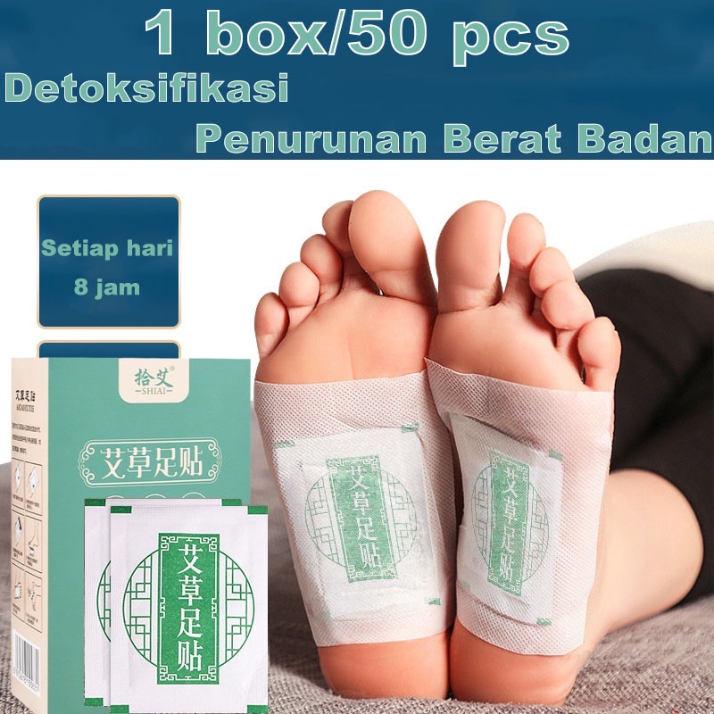 Koyo Kaki Detox Foot Patch 50PCS Alami Apsintus Kaki Patch Detoksifikasi Pelangsing Dehumidification Menenangkan Tidur