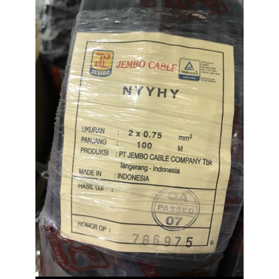 *pertukangan* KABEL JEMBO NYYHY 2x0,75 2x0.75 2 x 0,75 2 x 0.75 JEMBO 100M 100 METER
