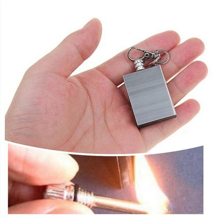 KOREK API Gantungan Kunci Korek Api Minyak Mancis Lighter Matches Mini Korek Api Waterproof