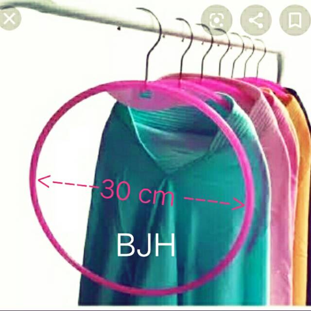 Hanger Plastik  bulat besar Jilbab  ada warna pink dan putih