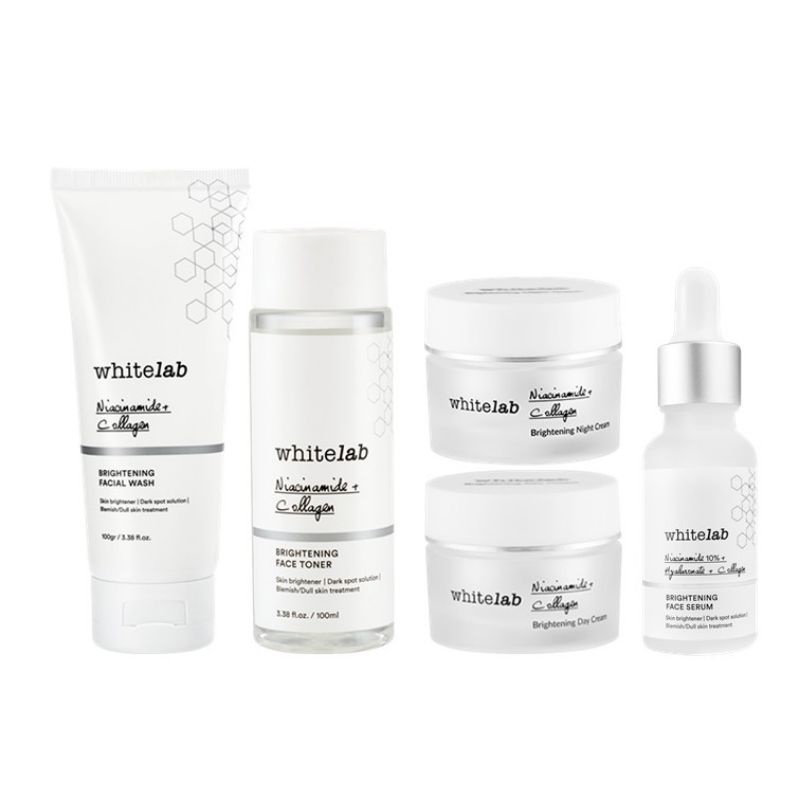 Whitelab Brightening Paket Wajah &amp; Serum Niacinamide 5% / Niacinamide 10%