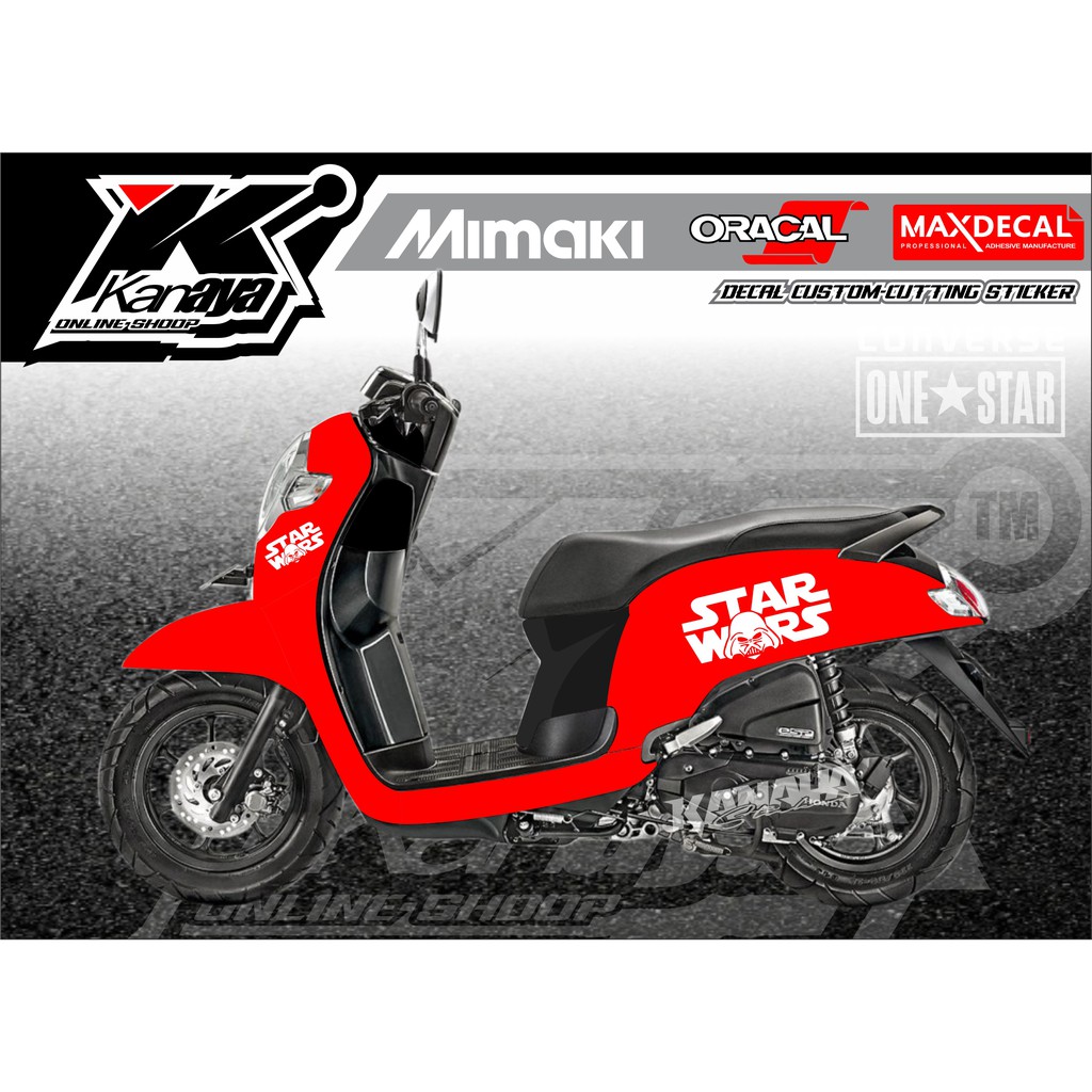 sticker cutting scoopy model starwars sepasang kiri kanan