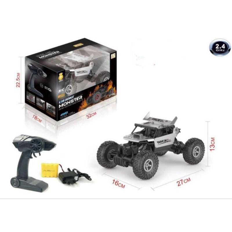 jual murah berkualitas rc car rock crawler metal monster scala 1:18