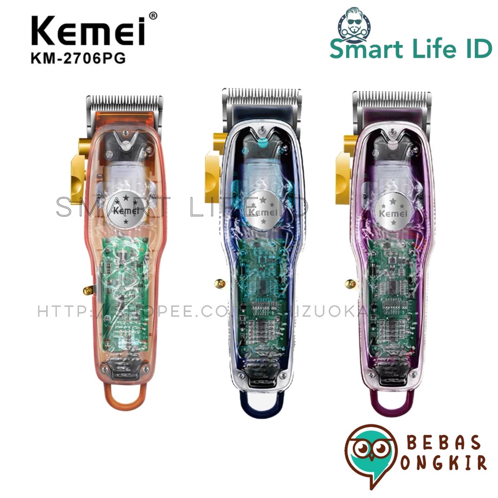 Alat Cukur Rambut Hair Clipper Elektrik Professional Mesin Turbo Transparant Cukuran Kemei KM NG 1926 203 2706 2707 1761 PG