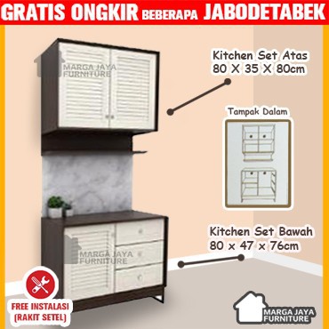 Kitchen Set 2 Pintu atas dan bawah lemari dapur meja minimalis sayur