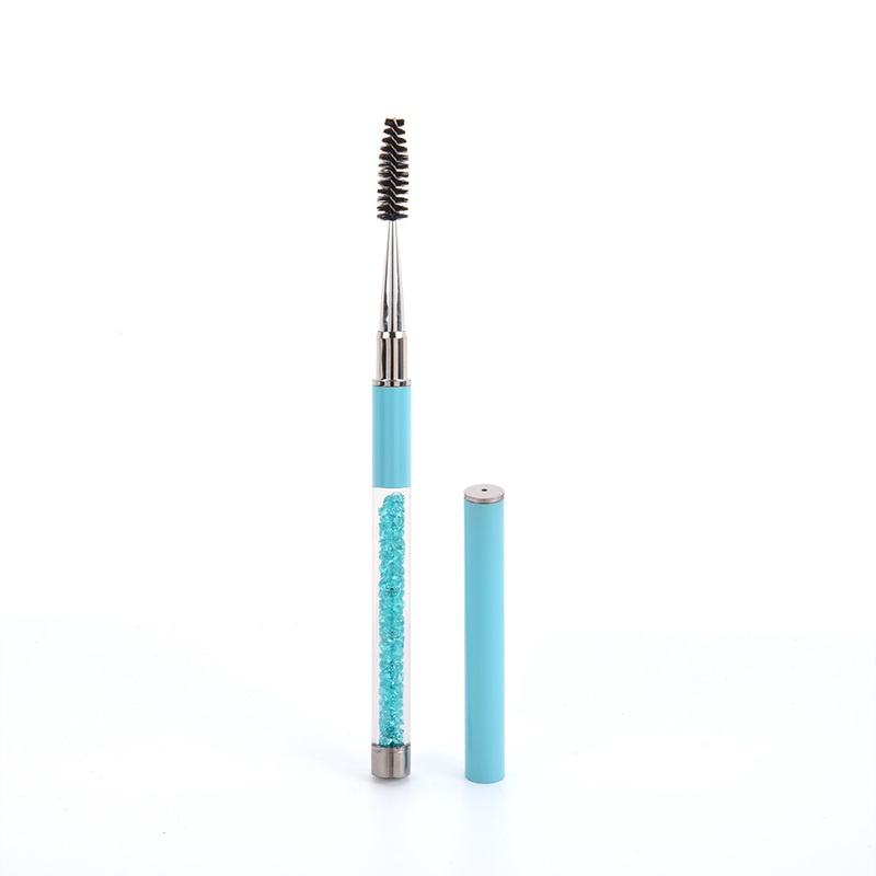 1pc Brush Aplikator Maskara Gagang Berlian Imitasi Berkilau Untuk Makeup / Kosmetik Wanita