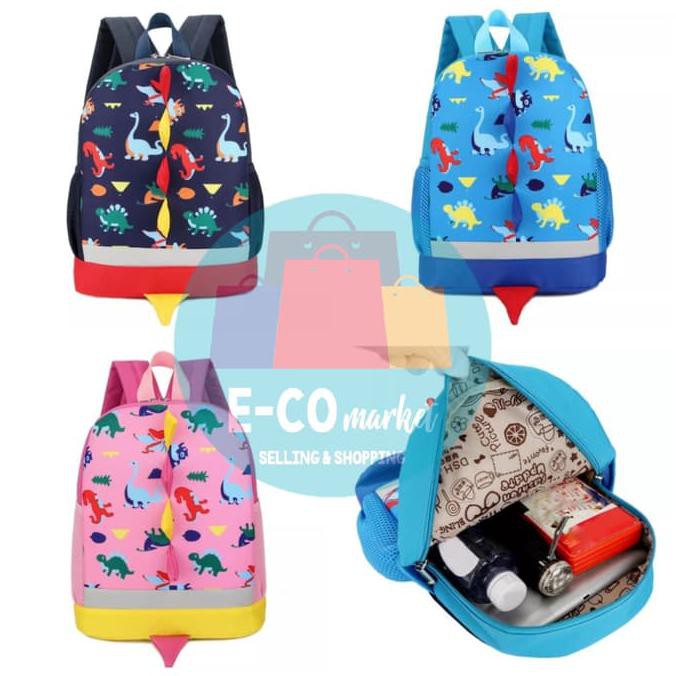 Tas Ransel Anak TK Backpack Dinosaurus - Navy