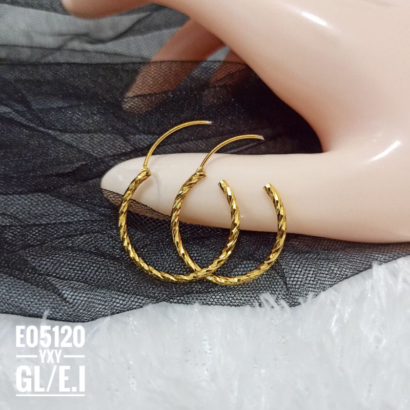 Anting Hoops Yaxiya Gipsy warna 24k (dm 2.5cm) E05120