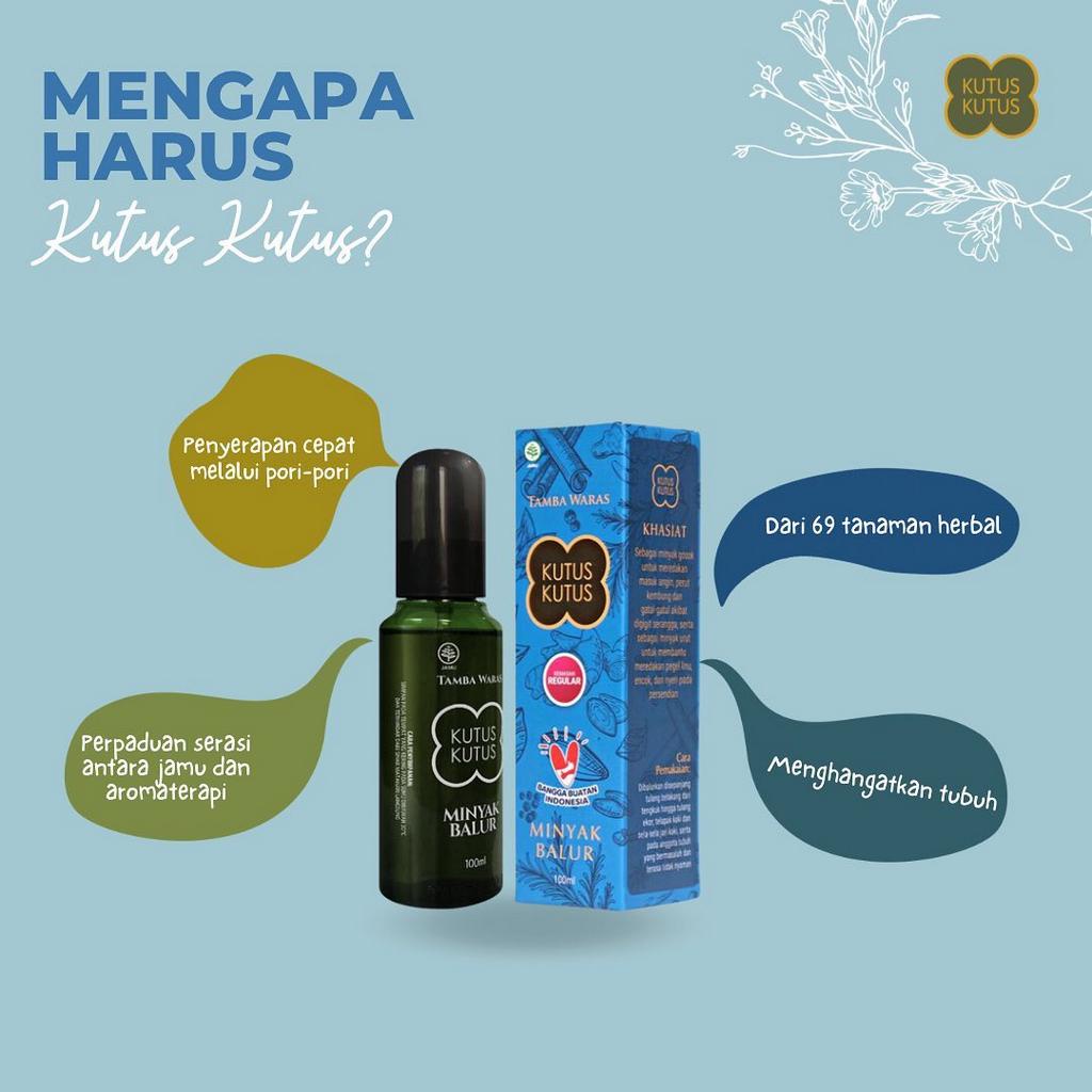 MINYAK KUTUS KUTUS Asli Tamba Waras 100ml / Minyak Balur Kutus-Kutus / MKK KUTUSKUTUS ORIGINAL BANDUNG