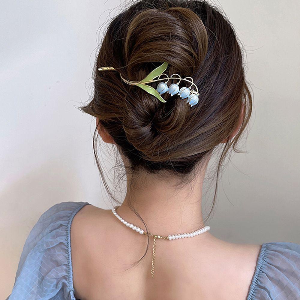 Needway  Wanita Jepit Rambut Untuk Perempuan Elegan Kodok Gesper Temperamen Jepit Ponytail Holder