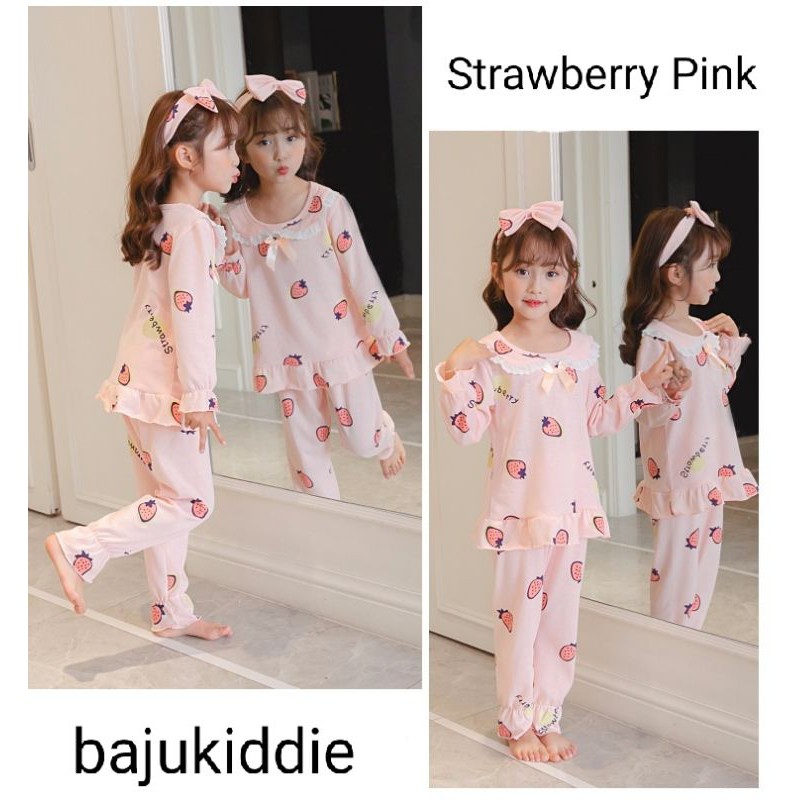 BAJU TIDUR ANAK KOREA / PIYAMA ANAK IMPORT / DASTER ANAK LENGAN PANJANG CELANA PANJANG IMPOR JUMBO