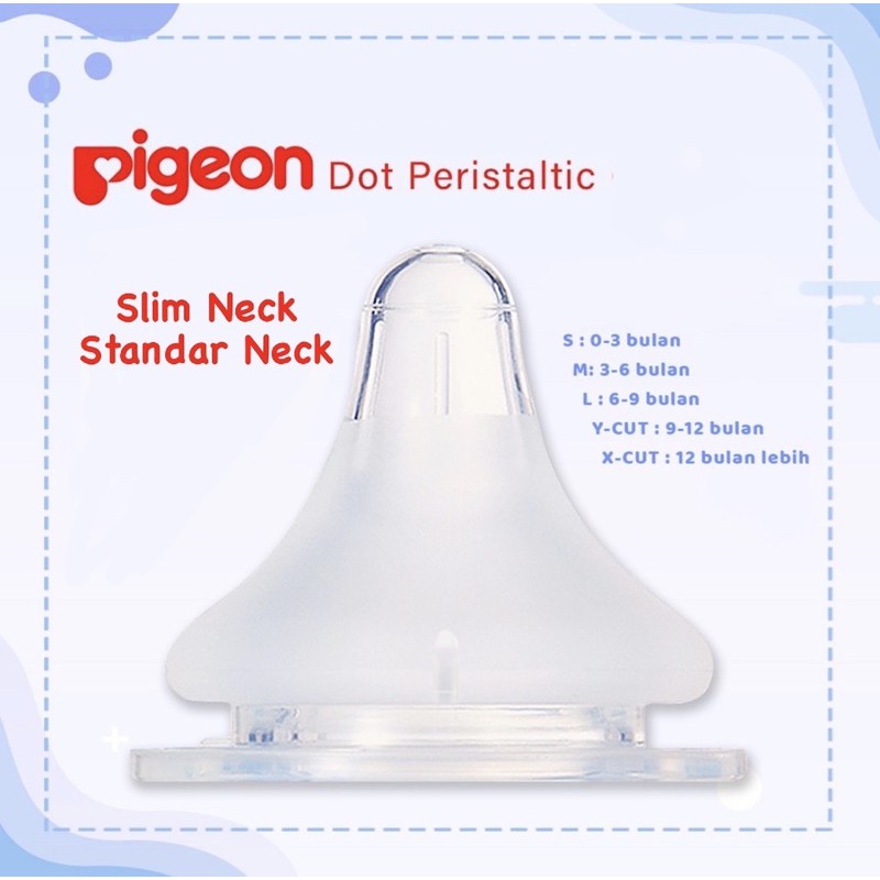 Dot untuk PIGEON Peristaltic Plus Standar Neck Slim Neck Nipple BPA FREE Soft Touch