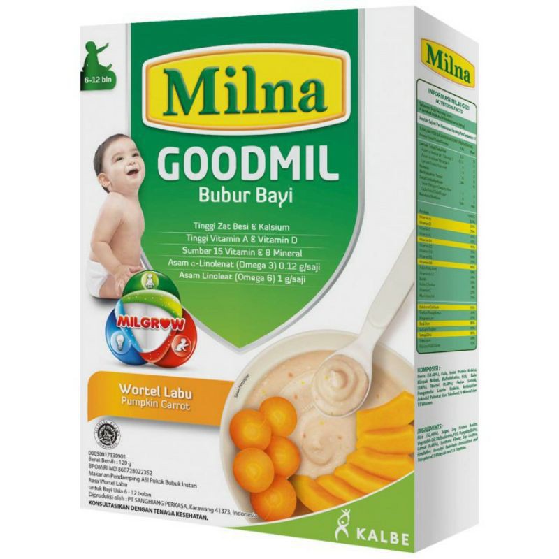 Milna Bubur Bayi Goodmil 6-12 bulan &amp; 8-12 bulan 120gr