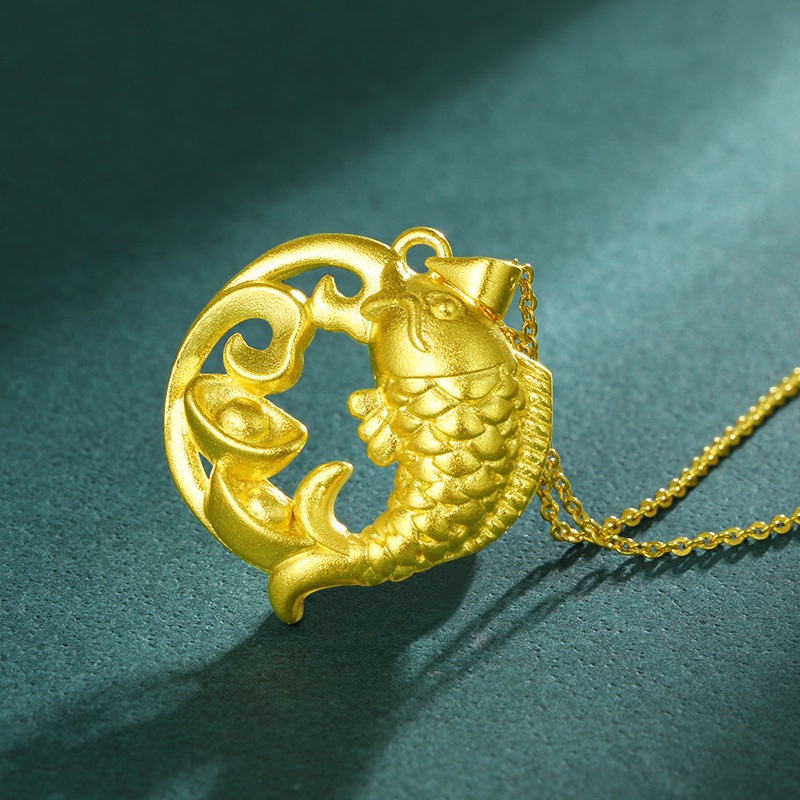 Kalung Liontin Emas Asli Kadar 375Gaya Korea Untuk Pria Dan Wanita