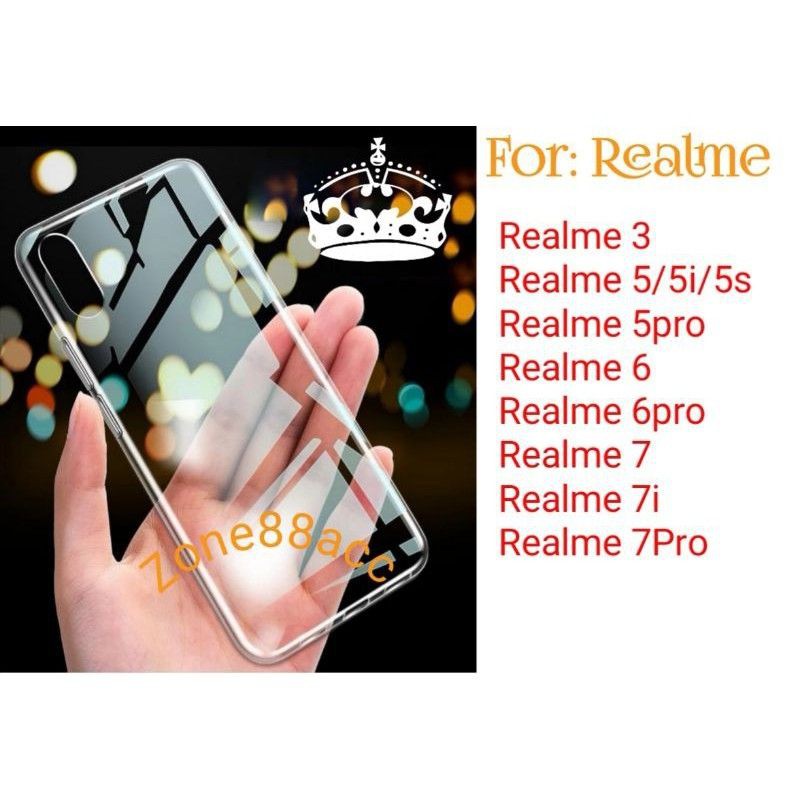 Case Realme 3 5 5i 5s 5pro 6 pro 7i 7 pro Clear Case Soft Ultrathin Bening Cover Casing Transparan