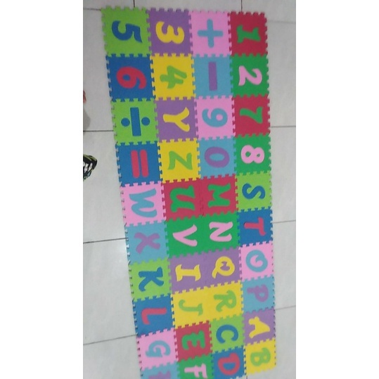 Matras Alas Lantai - Huruf Alfabet Abjad - Puzzle Abjad/angka UK 15x15x1 cm